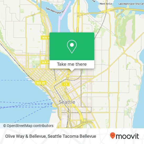 Mapa de Olive Way & Bellevue, Seattle, WA 98122