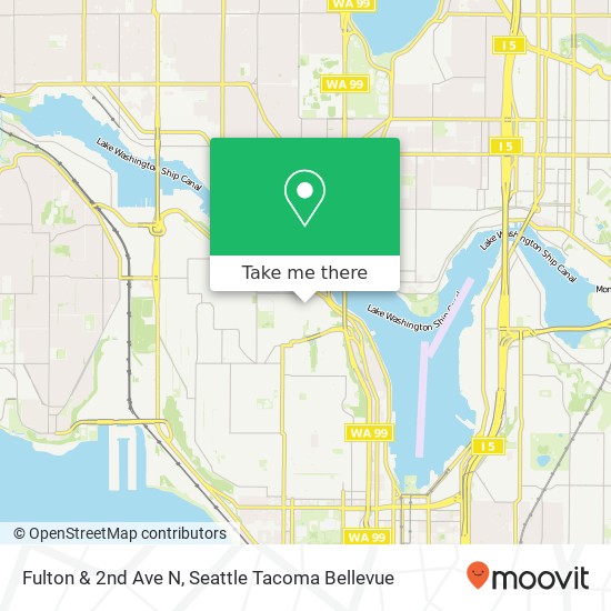 Mapa de Fulton & 2nd Ave N, Seattle, WA 98109