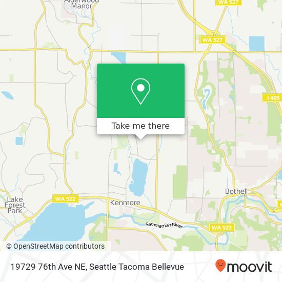 Mapa de 19729 76th Ave NE, Kenmore, WA 98028