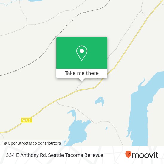 Mapa de 334 E Anthony Rd, Grapeview, WA 98546