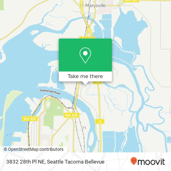 Mapa de 3832 28th Pl NE, Everett, WA 98201