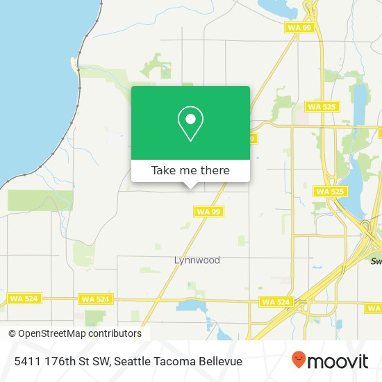 Mapa de 5411 176th St SW, Lynnwood, WA 98037