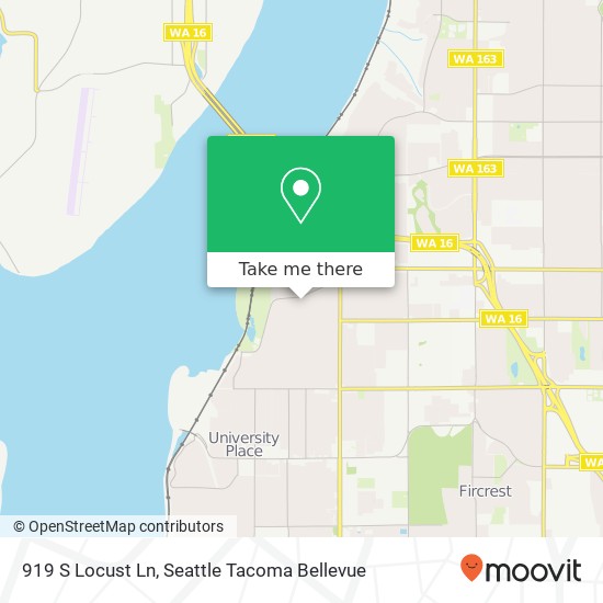 Mapa de 919 S Locust Ln, Tacoma, WA 98465