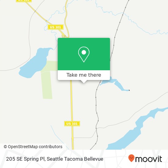 Mapa de 205 SE Spring Pl, Shelton, WA 98584