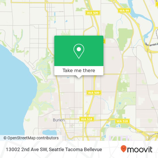 Mapa de 13002 2nd Ave SW, Burien, WA 98146