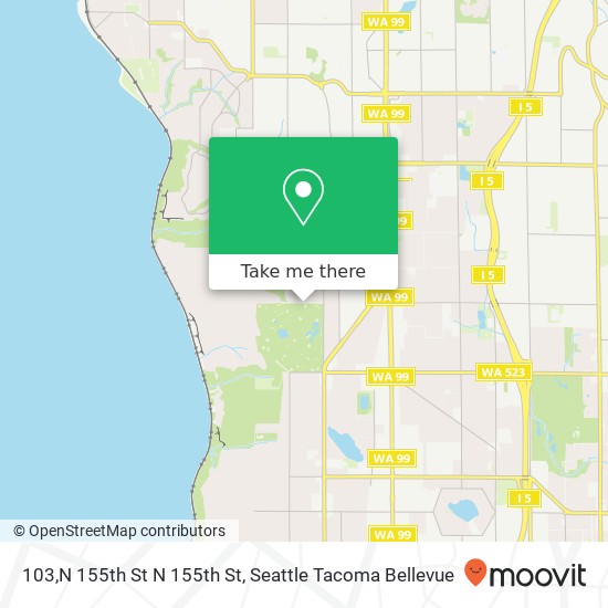 Mapa de 103,N 155th St N 155th St, Shoreline, WA 98133