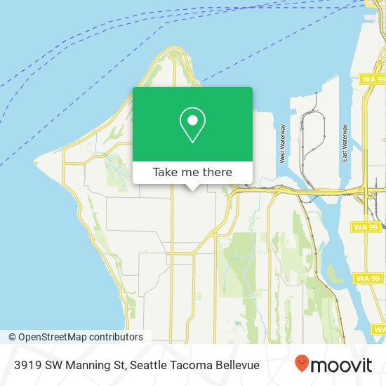 Mapa de 3919 SW Manning St, Seattle, WA 98116