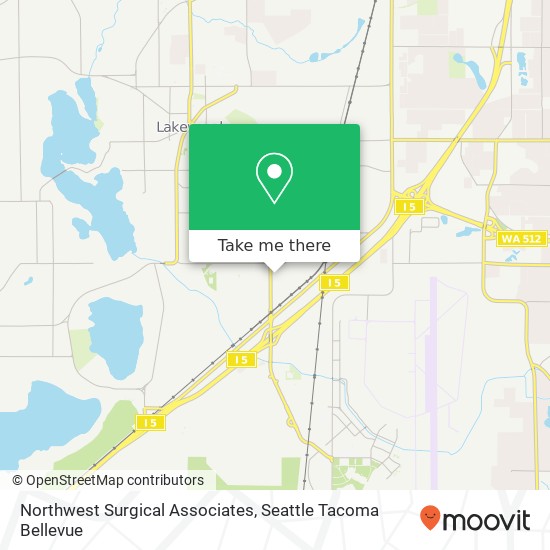 Mapa de Northwest Surgical Associates, 11311 Bridgeport Way SW