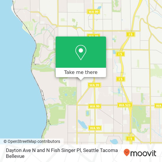Mapa de Dayton Ave N and N Fish Singer Pl, Shoreline, WA 98133