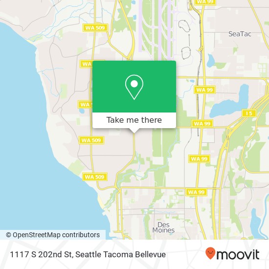 Mapa de 1117 S 202nd St, Seatac, WA 98198