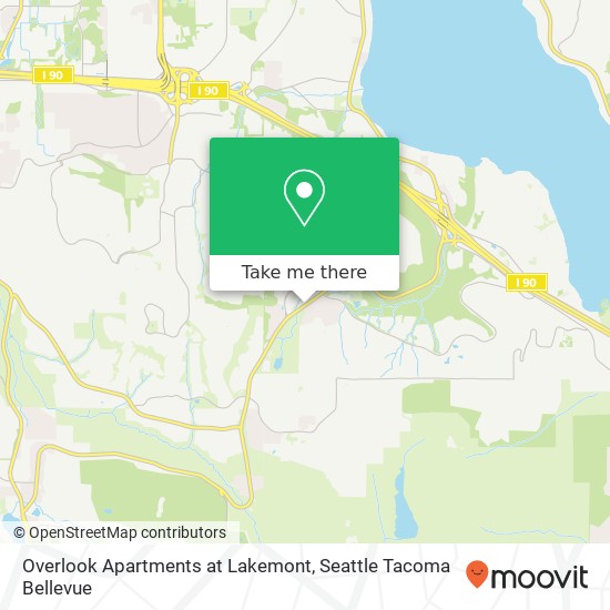Overlook Apartments at Lakemont, Bellevue, WA 98006 map