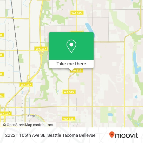 Mapa de 22221 105th Ave SE, Kent, WA 98031