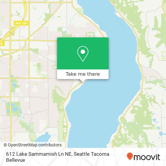 Mapa de 612 Lake Sammamish Ln NE, Bellevue, WA 98008