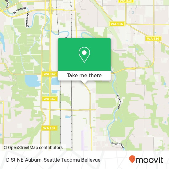 Mapa de D St NE Auburn, Auburn, WA 98002