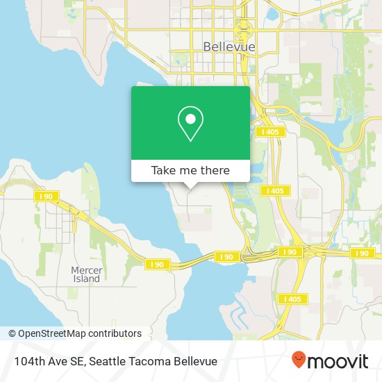 Mapa de 104th Ave SE, Bellevue, WA 98004