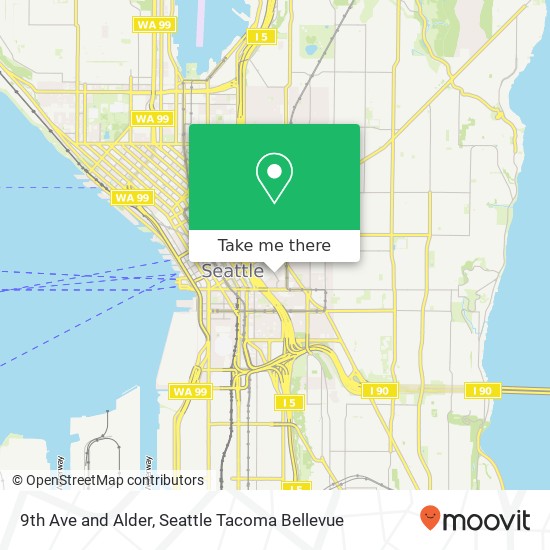 Mapa de 9th Ave and Alder, Seattle, WA 98104