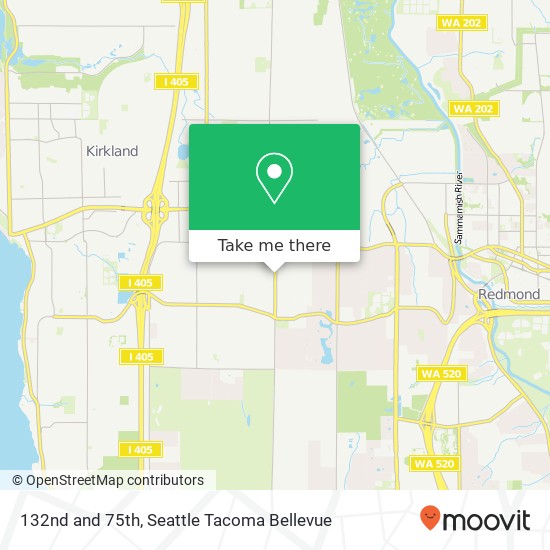 132nd and 75th, Redmond, WA 98052 map