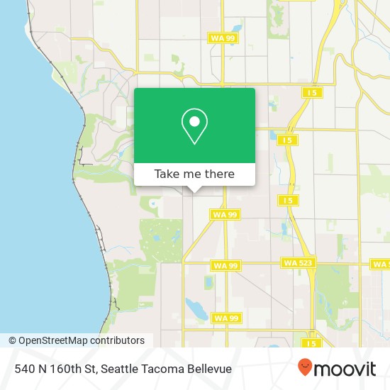 Mapa de 540 N 160th St, Shoreline, WA 98133