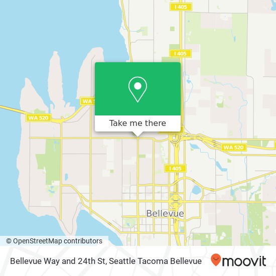 Mapa de Bellevue Way and 24th St, Bellevue, WA 98004