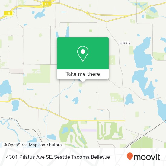 Mapa de 4301 Pilatus Ave SE, Lacey, WA 98503