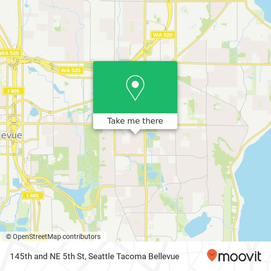 145th and NE 5th St, Bellevue, WA 98007 map