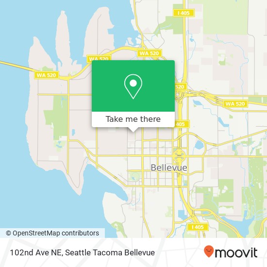 102nd Ave NE, Bellevue, WA 98004 map