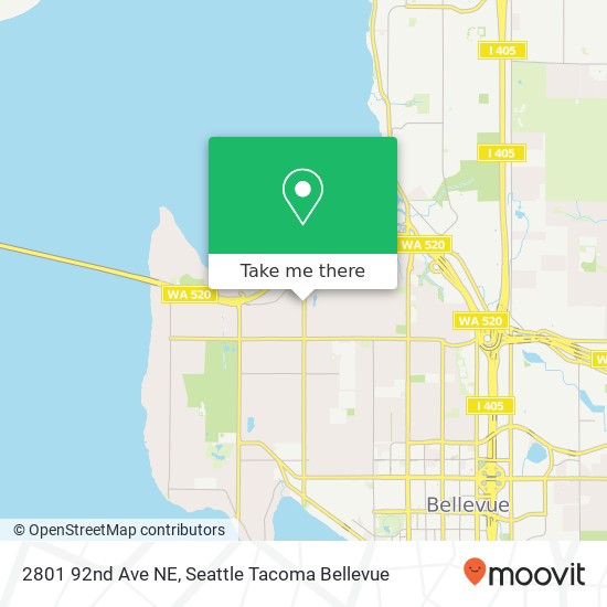 Mapa de 2801 92nd Ave NE, Clyde Hill, WA 98004