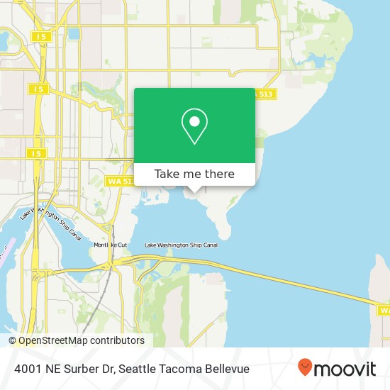 Mapa de 4001 NE Surber Dr, Seattle, WA 98105