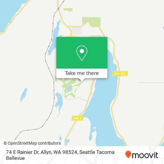 Mapa de 74 E Rainier Dr, Allyn, WA 98524