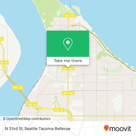 Mapa de N 33rd St, Tacoma, WA 98407