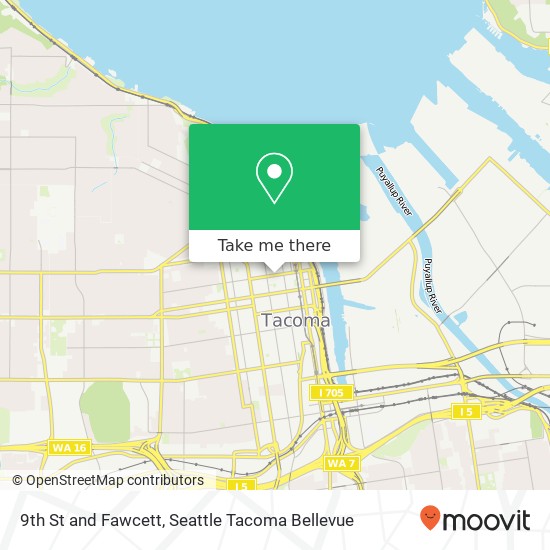 Mapa de 9th St and Fawcett, Tacoma, WA 98402