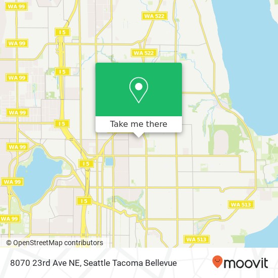 Mapa de 8070 23rd Ave NE, Seattle, WA 98115