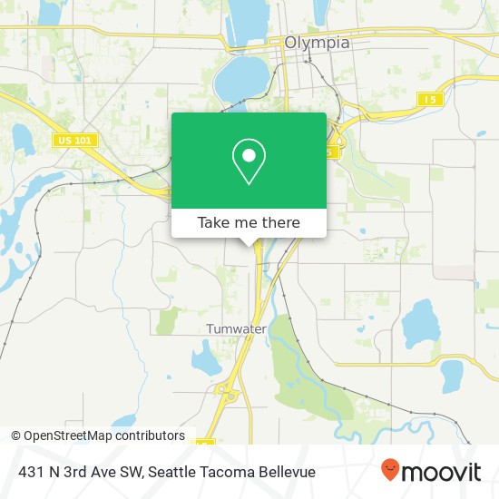 Mapa de 431 N 3rd Ave SW, Tumwater (Olympia), WA 98512