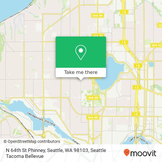 Mapa de N 64th St Phinney, Seattle, WA 98103