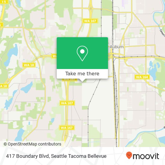 Mapa de 417 Boundary Blvd, Auburn, WA 98001