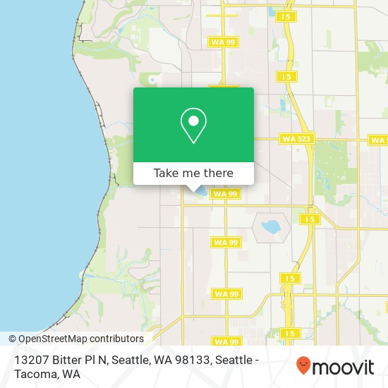 Mapa de 13207 Bitter Pl N, Seattle, WA 98133