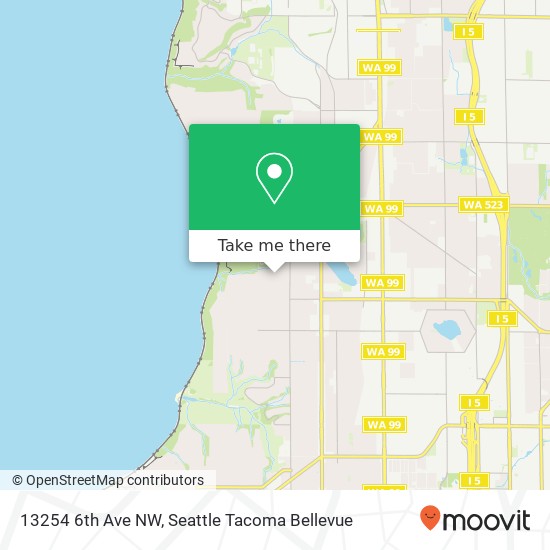 Mapa de 13254 6th Ave NW, Seattle, WA 98177