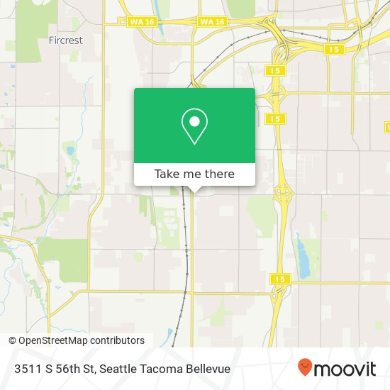 Mapa de 3511 S 56th St, Tacoma, WA 98409