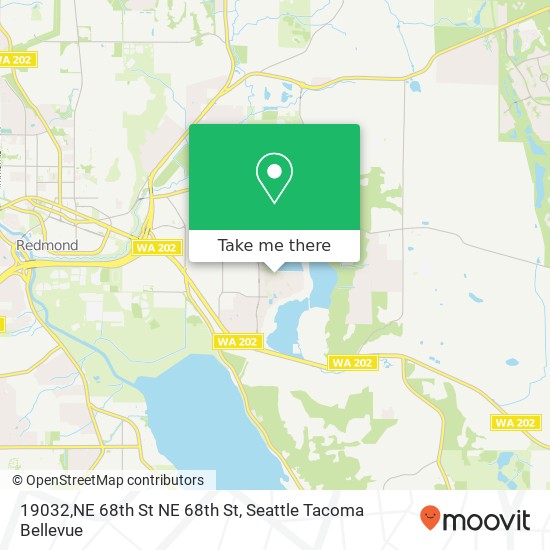 Mapa de 19032,NE 68th St NE 68th St, Redmond, WA 98052