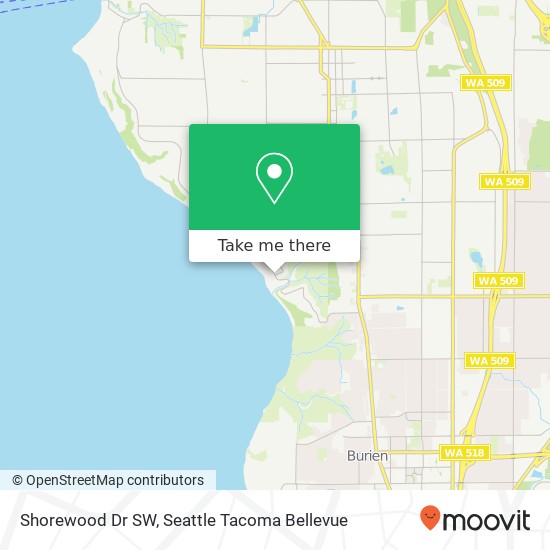 Mapa de Shorewood Dr SW, Burien, WA 98146