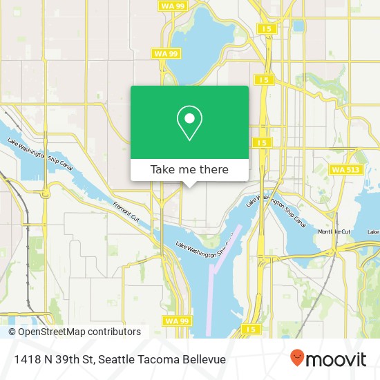 Mapa de 1418 N 39th St, Seattle, WA 98103