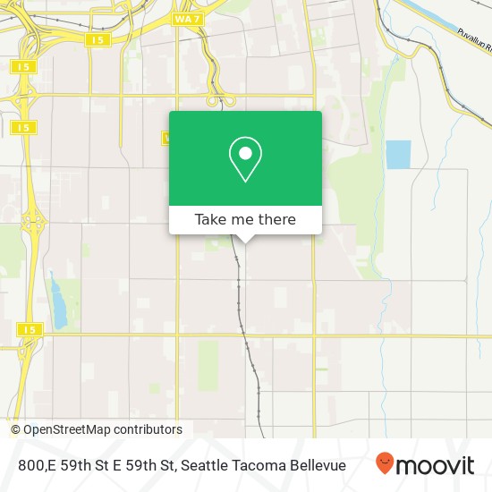 Mapa de 800,E 59th St E 59th St, Tacoma, WA 98404