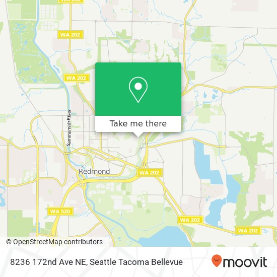 Mapa de 8236 172nd Ave NE, Redmond, WA 98052