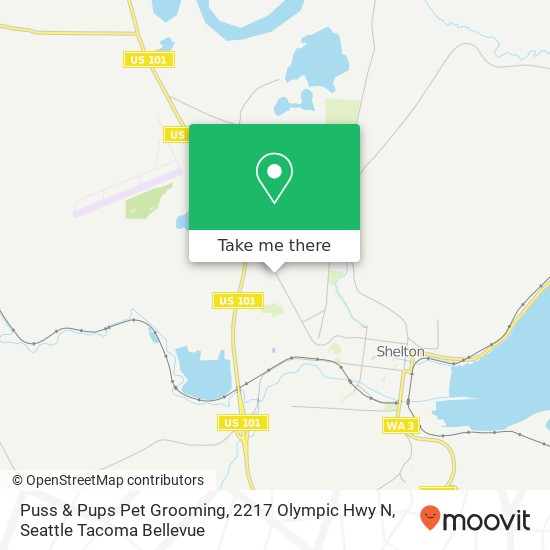 Mapa de Puss & Pups Pet Grooming, 2217 Olympic Hwy N