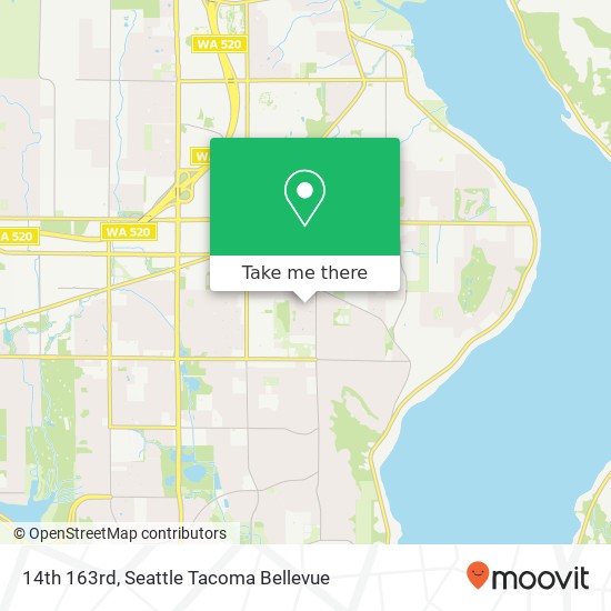 Mapa de 14th 163rd, Bellevue, WA 98008