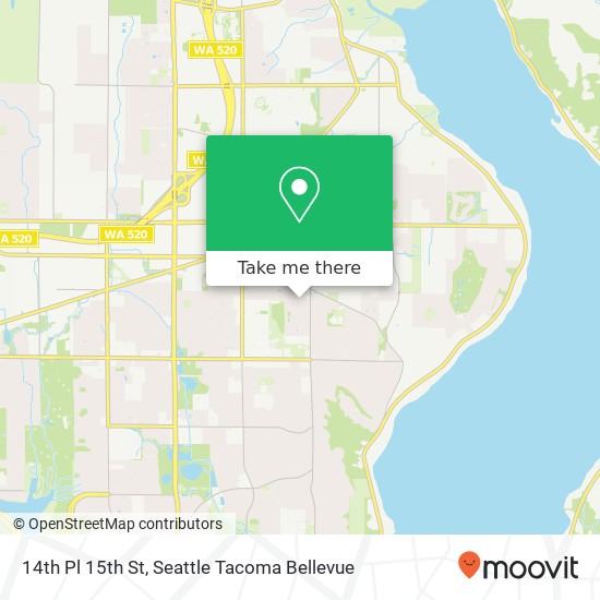 Mapa de 14th Pl 15th St, Bellevue, WA 98008