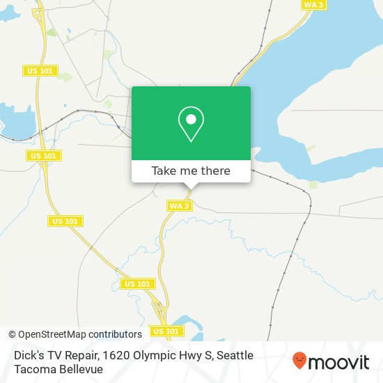 Dick's TV Repair, 1620 Olympic Hwy S map