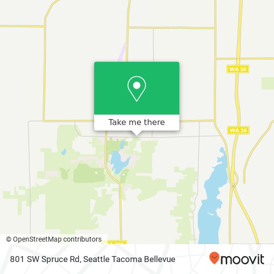 Mapa de 801 SW Spruce Rd, Port Orchard, WA 98367