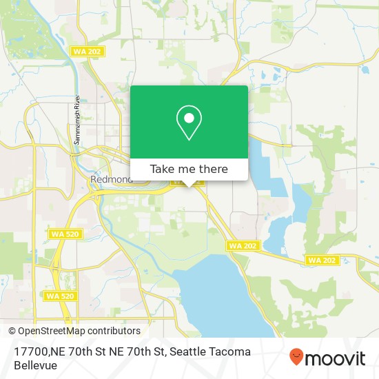 Mapa de 17700,NE 70th St NE 70th St, Redmond, WA 98052