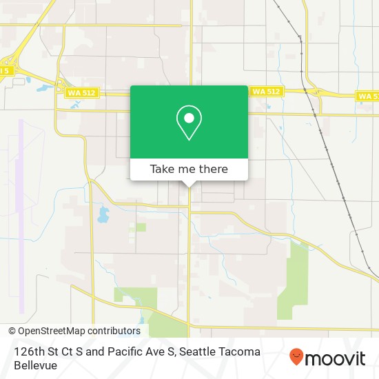 Mapa de 126th St Ct S and Pacific Ave S, Tacoma, WA 98444